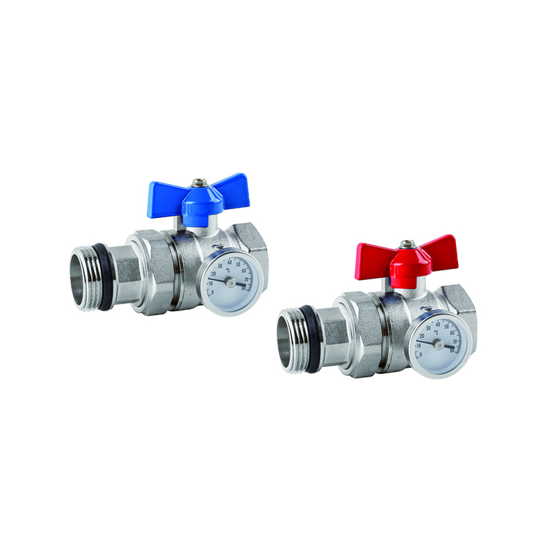 The Water Ball Valve - HL-3002 With Butterfly Handle Union Thermometer from Hengli HVAC system.