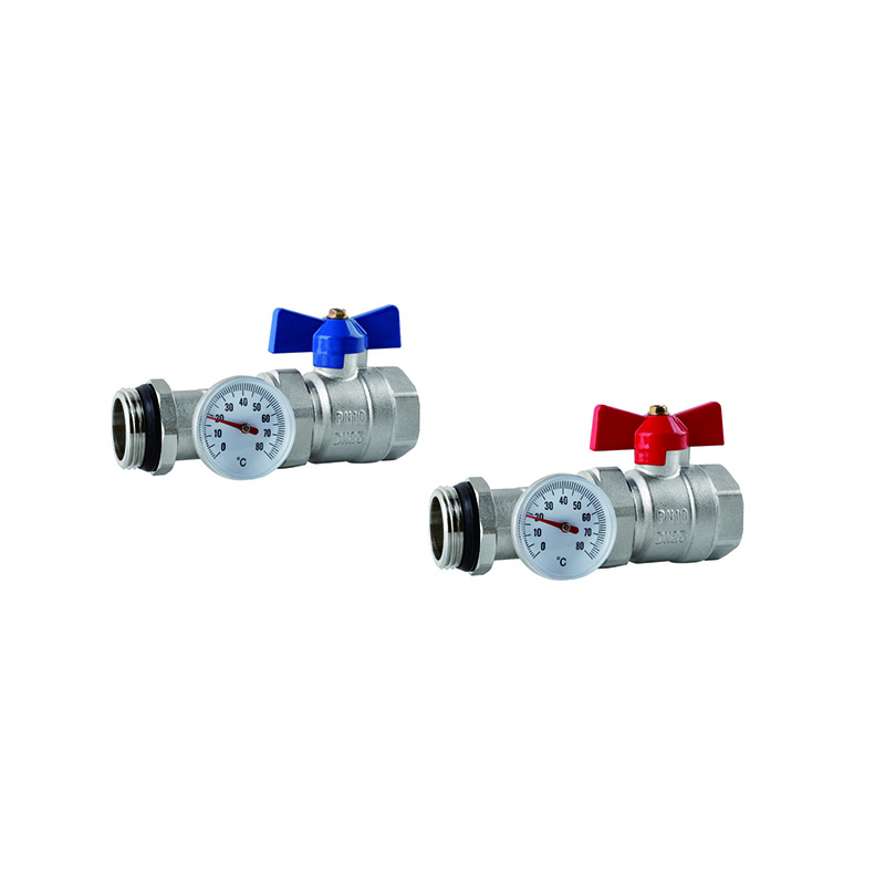 HL-3004 - Water Ball Valve With Butterfly Handle Union Thermometer | Hengli HVAC